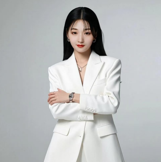 年轻女性深度学习导师头像,穿白色衬衫,实验室背景,专注工作状态,专业学术氛围
